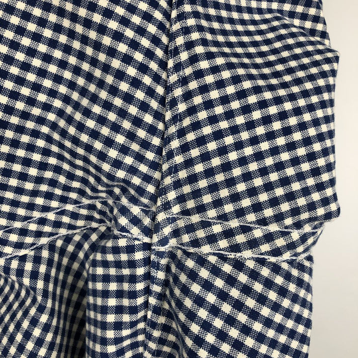 Ralph Lauren CUSTOM FIT Gingham Check Long Sleeve Button Down Check Shirt Men's XL cotton blue type Vintage Second Hand