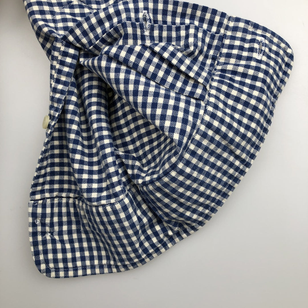 Ralph Lauren CUSTOM FIT Gingham Check Long Sleeve Button Down Check Shirt Men's XL cotton blue type Vintage Second Hand