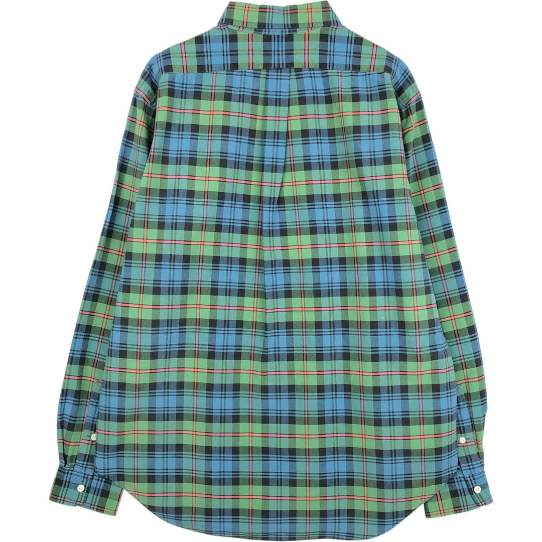 Ralph Lauren long sleeve button down check shirt, men's size L cotton Green type dark green Vintage Second Hand