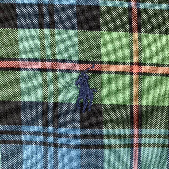 Ralph Lauren long sleeve button down check shirt, men's size L cotton Green type dark green Vintage Second Hand