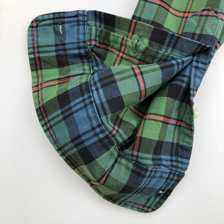 Ralph Lauren long sleeve button down check shirt, men's size L cotton Green type dark green Vintage Second Hand