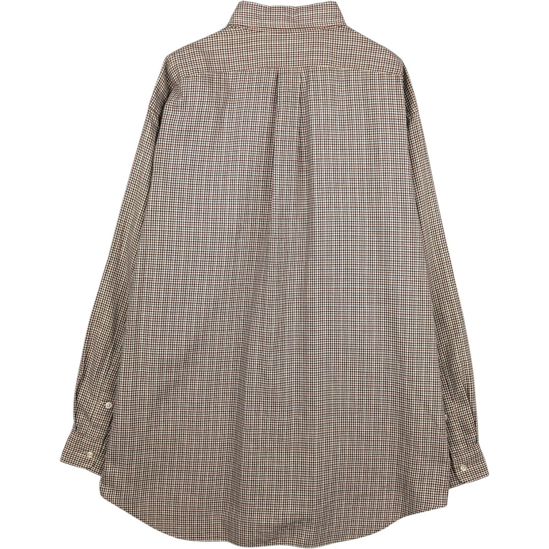 Ralph Lauren BLAKE long sleeve button down check shirt, men's size L cotton brown type Vintage Second Hand