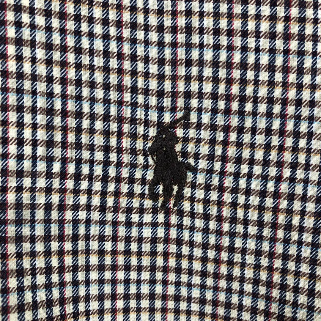Ralph Lauren BLAKE long sleeve button down check shirt, men's size L cotton brown type Vintage Second Hand