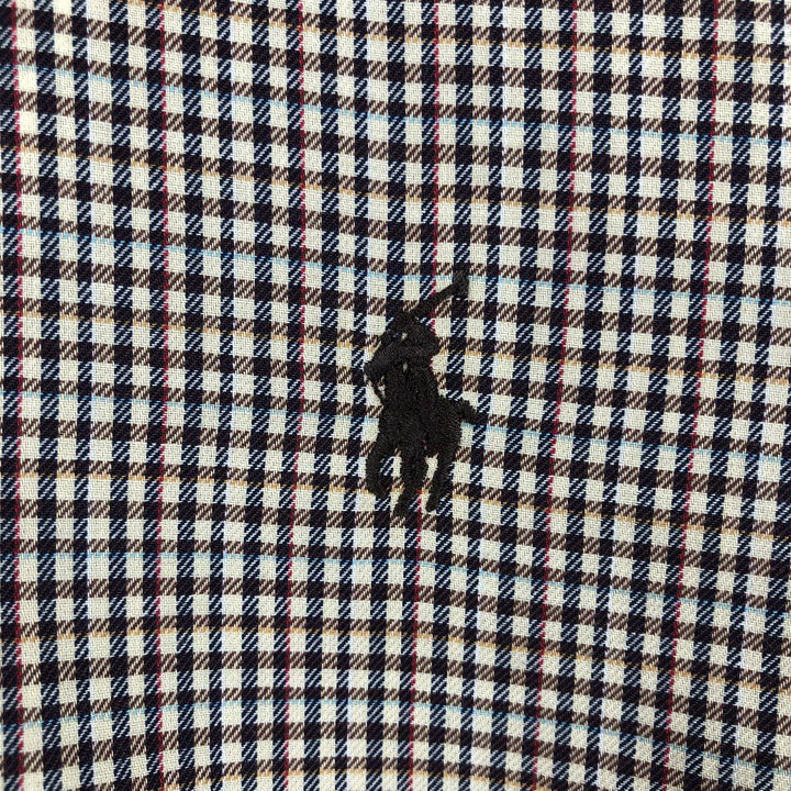 Ralph Lauren BLAKE long sleeve button down check shirt, men's size L cotton brown type Vintage Second Hand