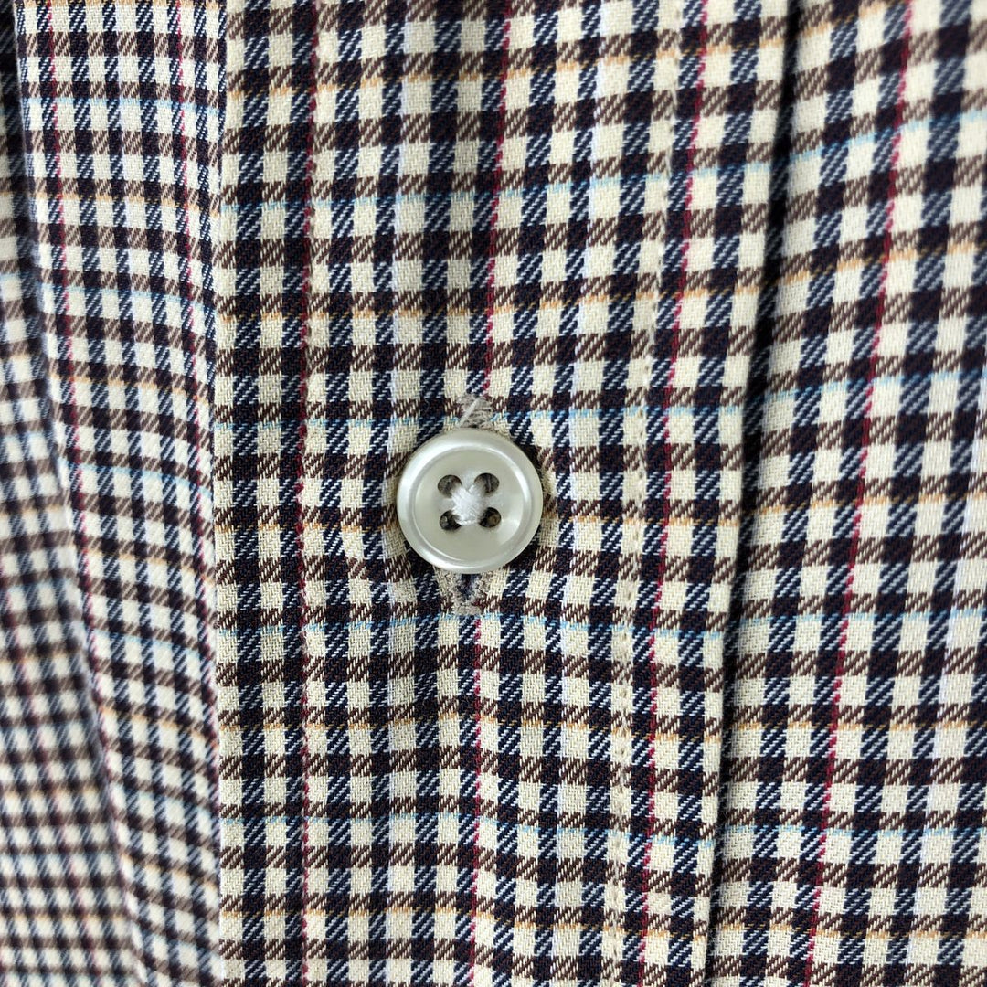 Ralph Lauren BLAKE long sleeve button down check shirt, men's size L cotton brown type Vintage Second Hand