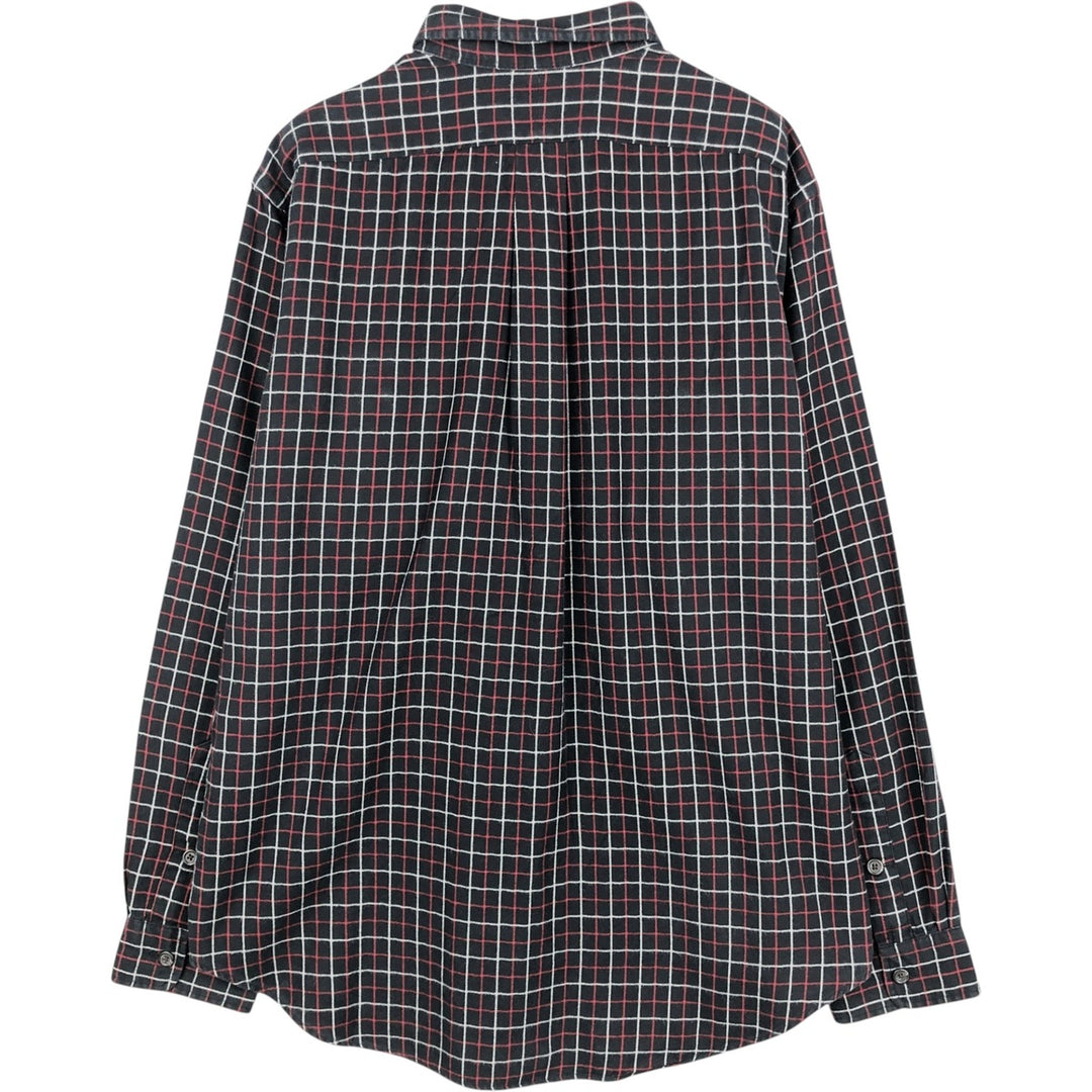 Ralph Lauren long-sleeved Lightflannel check shirt, men's size L cotton black type Vintage Second Hand