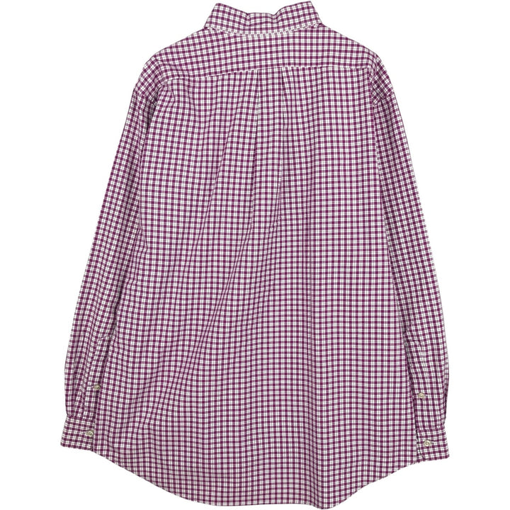 Ralph Lauren CUSTOM FIT long sleeve button down check shirt men's XL size cotton purple type Vintage Second Hand