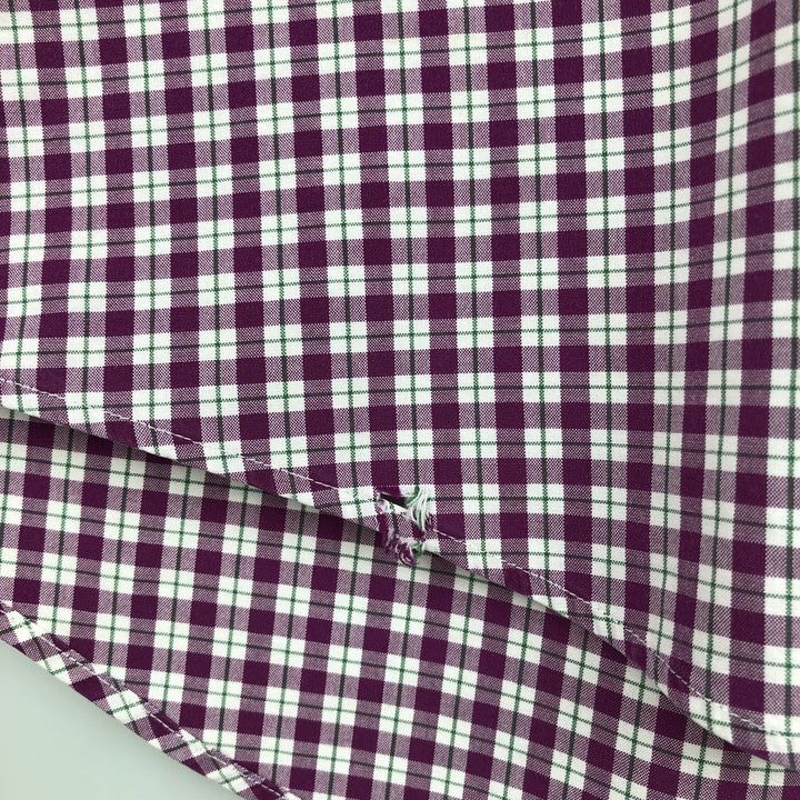 Ralph Lauren CUSTOM FIT long sleeve button down check shirt men's XL size cotton purple type Vintage Second Hand