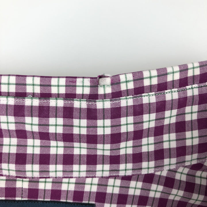 Ralph Lauren CUSTOM FIT long sleeve button down check shirt men's XL size cotton purple type Vintage Second Hand