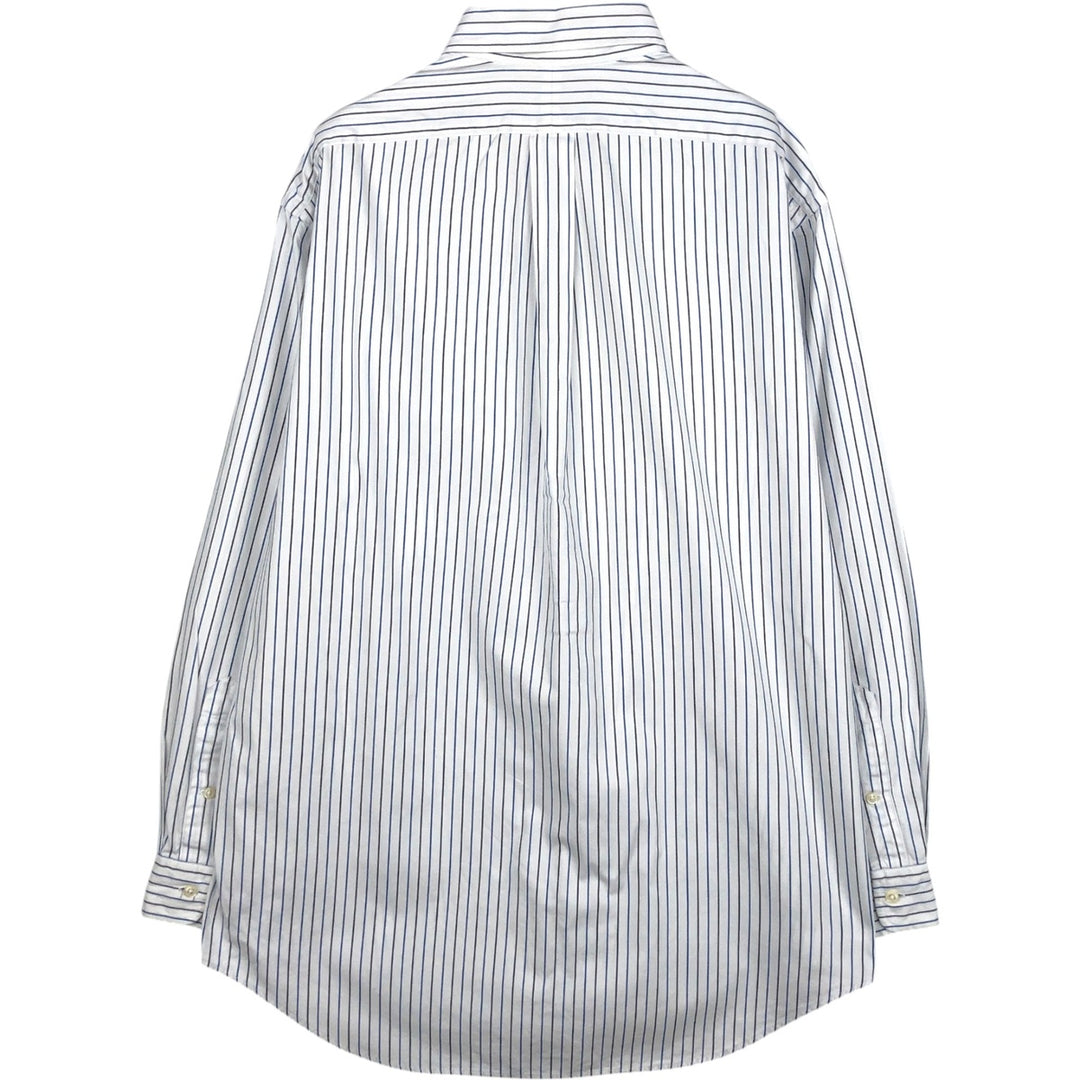 Ralph Lauren YAMOUTH Long-Sleeve Button-Down Striped Shirt, Men's Size L (approx.) cotton white type Vintage Second Hand