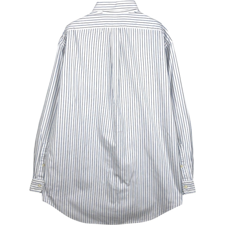 Ralph Lauren YAMOUTH Long-Sleeve Button-Down Striped Shirt, Men's Size L (approx.) cotton white type Vintage Second Hand