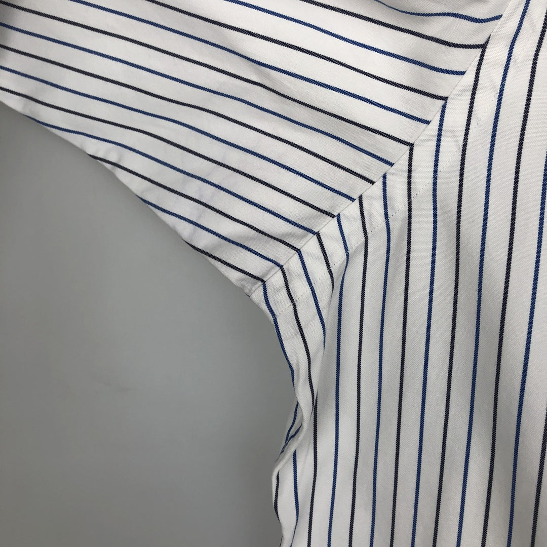 Ralph Lauren YAMOUTH Long-Sleeve Button-Down Striped Shirt, Men's Size L (approx.) cotton white type Vintage Second Hand