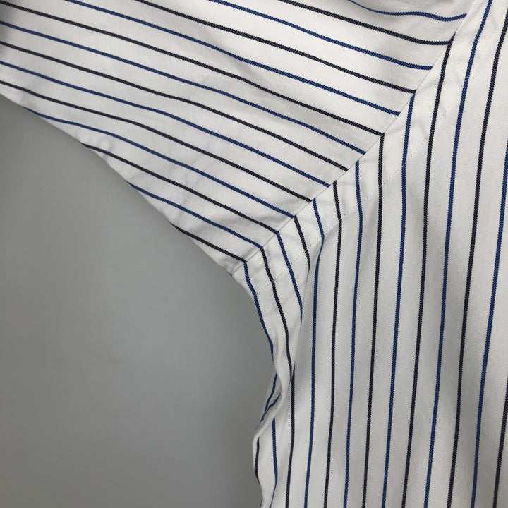 Ralph Lauren YAMOUTH Long-Sleeve Button-Down Striped Shirt, Men's Size L (approx.) cotton white type Vintage Second Hand