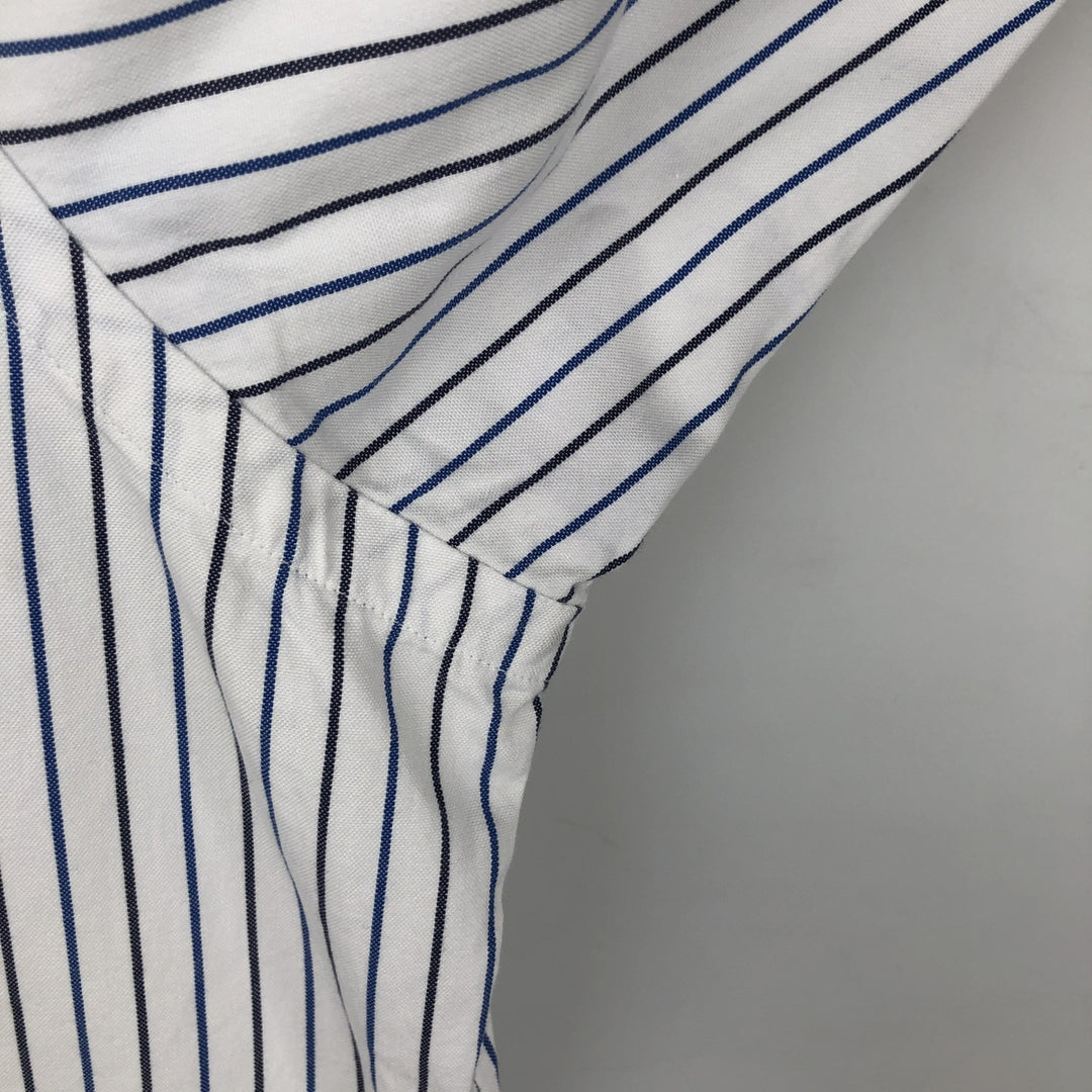 Ralph Lauren YAMOUTH Long-Sleeve Button-Down Striped Shirt, Men's Size L (approx.) cotton white type Vintage Second Hand
