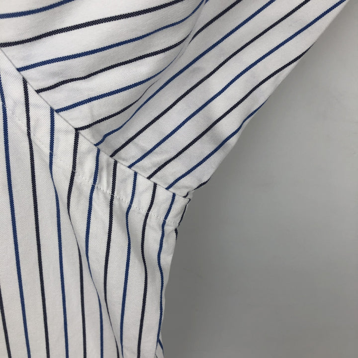 Ralph Lauren YAMOUTH Long-Sleeve Button-Down Striped Shirt, Men's Size L (approx.) cotton white type Vintage Second Hand