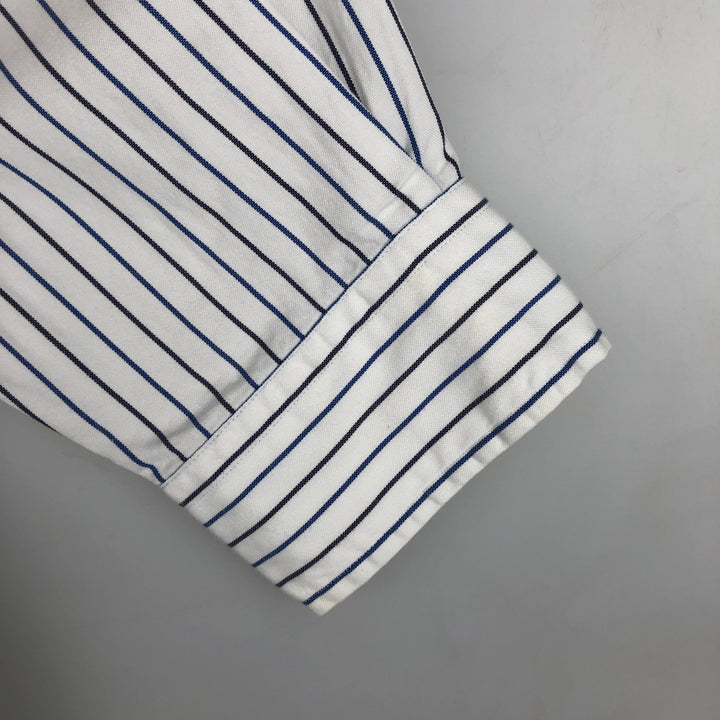 Ralph Lauren YAMOUTH Long-Sleeve Button-Down Striped Shirt, Men's Size L (approx.) cotton white type Vintage Second Hand