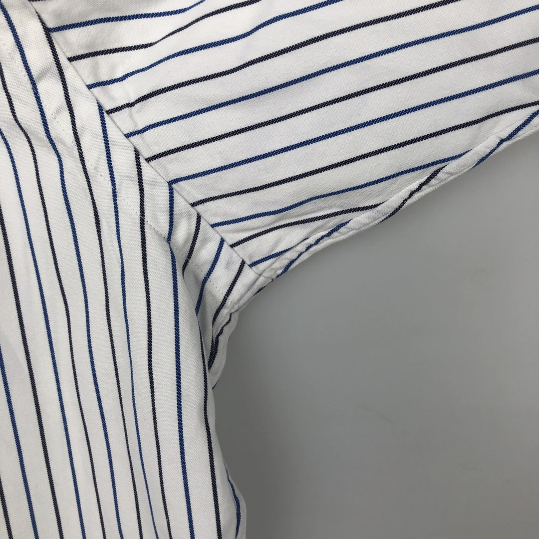 Ralph Lauren YAMOUTH Long-Sleeve Button-Down Striped Shirt, Men's Size L (approx.) cotton white type Vintage Second Hand