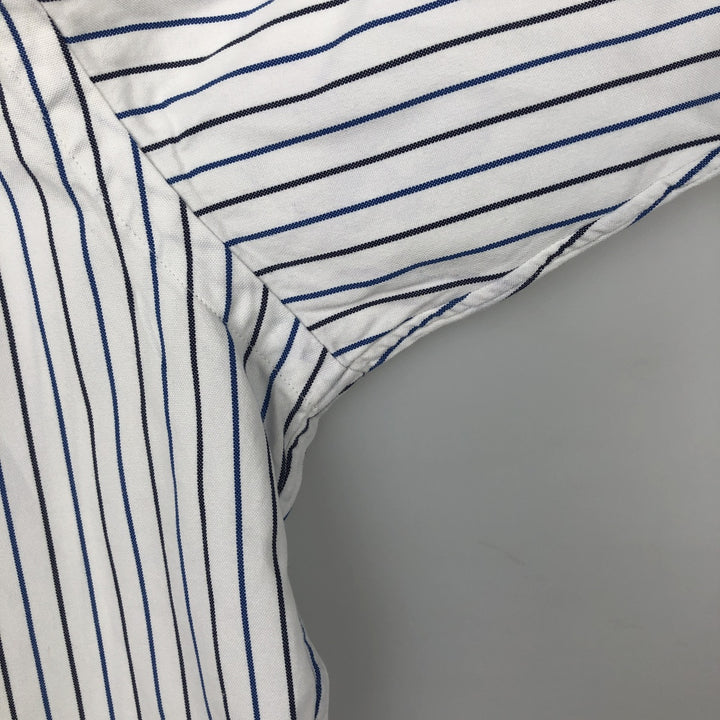 Ralph Lauren YAMOUTH Long-Sleeve Button-Down Striped Shirt, Men's Size L (approx.) cotton white type Vintage Second Hand