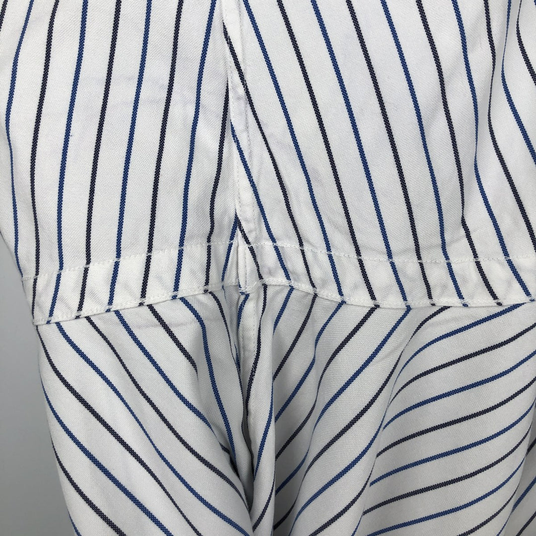 Ralph Lauren YAMOUTH Long-Sleeve Button-Down Striped Shirt, Men's Size L (approx.) cotton white type Vintage Second Hand