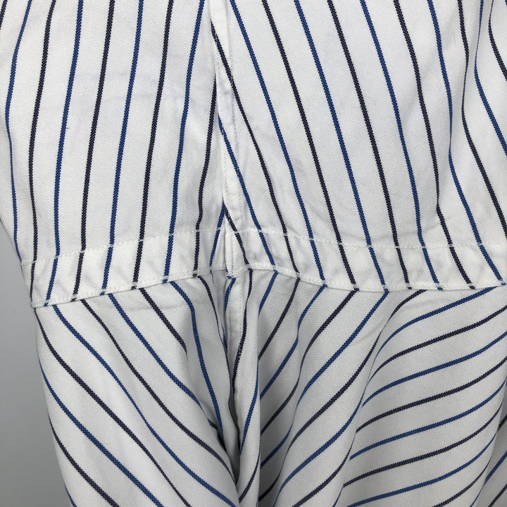 Ralph Lauren YAMOUTH Long-Sleeve Button-Down Striped Shirt, Men's Size L (approx.) cotton white type Vintage Second Hand