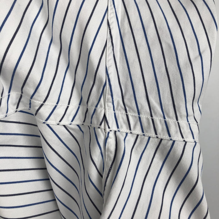 Ralph Lauren YAMOUTH Long-Sleeve Button-Down Striped Shirt, Men's Size L (approx.) cotton white type Vintage Second Hand