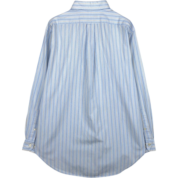 Ralph Lauren Classic Fit Multi Stripe Long Sleeve Button Down Striped Shirt Men's Size L cotton Blue type light blue Vintage Second Hand