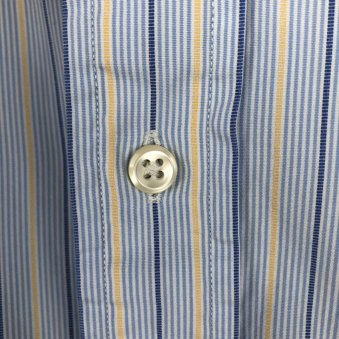 Ralph Lauren Classic Fit Multi Stripe Long Sleeve Button Down Striped Shirt Men's Size L cotton Blue type light blue Vintage Second Hand