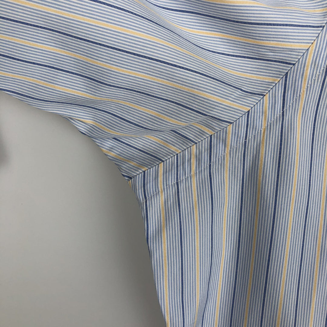 Ralph Lauren Classic Fit Multi Stripe Long Sleeve Button Down Striped Shirt Men's Size L cotton Blue type light blue Vintage Second Hand