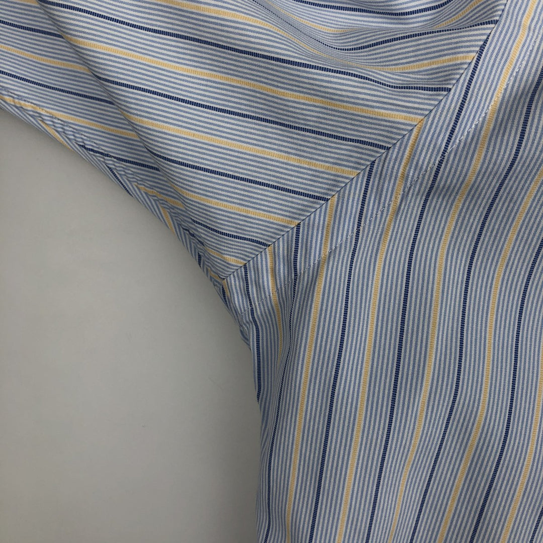 Ralph Lauren Classic Fit Multi Stripe Long Sleeve Button Down Striped Shirt Men's Size L cotton Blue type light blue Vintage Second Hand