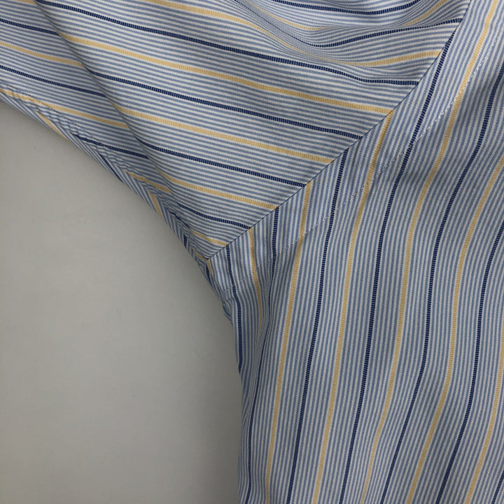 Ralph Lauren Classic Fit Multi Stripe Long Sleeve Button Down Striped Shirt Men's Size L cotton Blue type light blue Vintage Second Hand