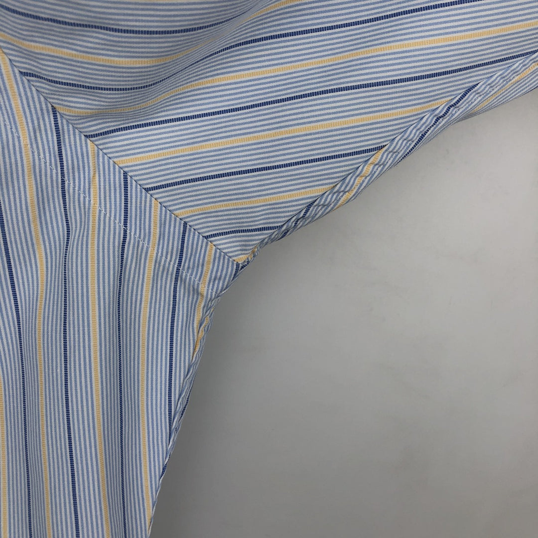 Ralph Lauren Classic Fit Multi Stripe Long Sleeve Button Down Striped Shirt Men's Size L cotton Blue type light blue Vintage Second Hand