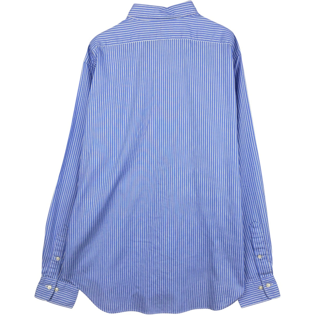 Ralph Lauren POLO by Ralph Lauren WARWICK Long-Sleeve Cotton Stripe Shirt, Men's Size L (approx.) cotton blue type Vintage Second Hand