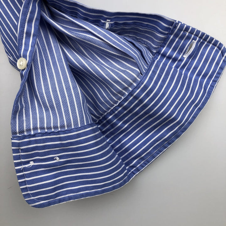 Ralph Lauren POLO by Ralph Lauren WARWICK Long-Sleeve Cotton Stripe Shirt, Men's Size L (approx.) cotton blue type Vintage Second Hand