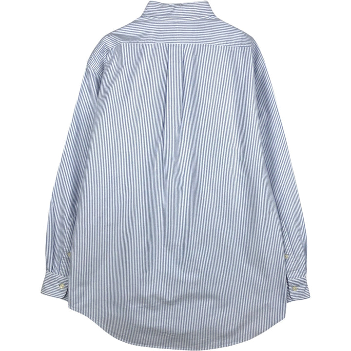 Ralph Lauren YAMOUTH Long-Sleeve Button-Down Striped Shirt, Men's Size L (approx.) cotton blue type Vintage Second Hand
