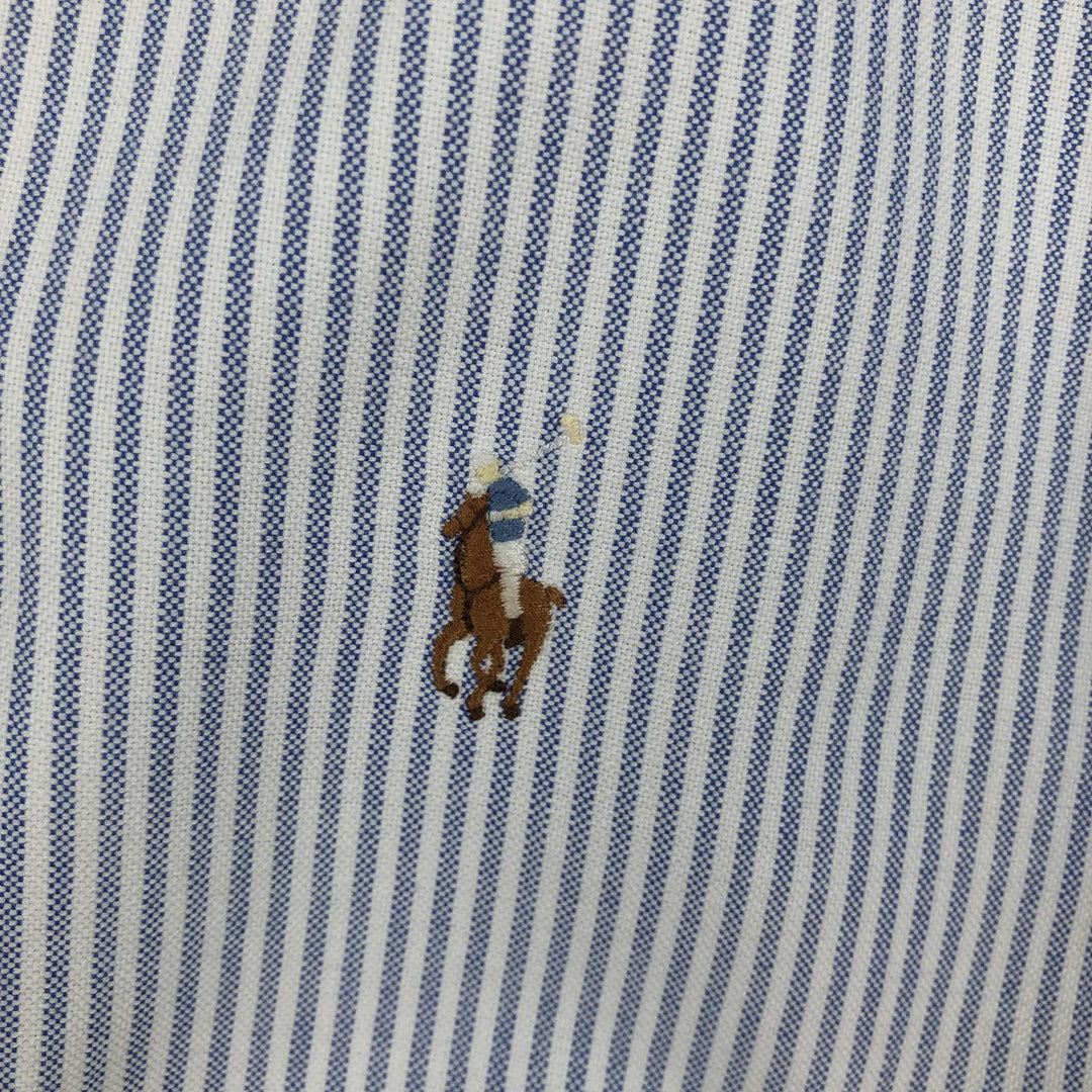 Ralph Lauren YAMOUTH Long-Sleeve Button-Down Striped Shirt, Men's Size L (approx.) cotton blue type Vintage Second Hand