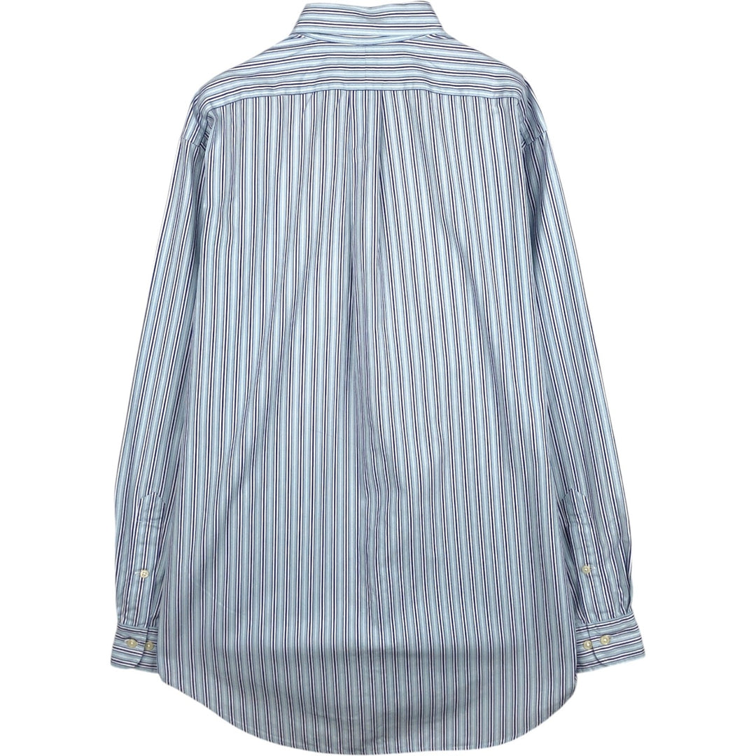 Ralph Lauren Classic Fit Multi Stripe Long Sleeve Button Down Striped Shirt Men's M cotton Blue type light blue Vintage Second Hand