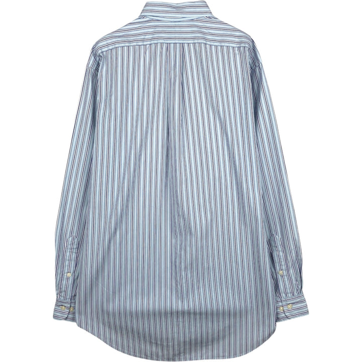 Ralph Lauren Classic Fit Multi Stripe Long Sleeve Button Down Striped Shirt Men's M cotton Blue type light blue Vintage Second Hand