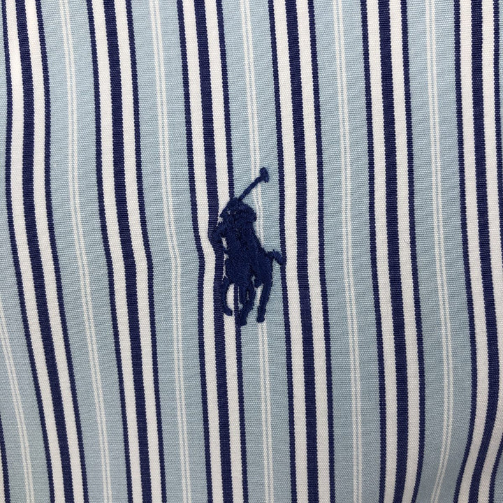 Ralph Lauren Classic Fit Multi Stripe Long Sleeve Button Down Striped Shirt Men's M cotton Blue type light blue Vintage Second Hand