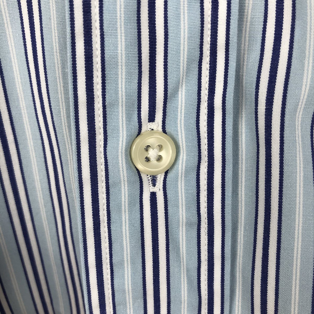 Ralph Lauren Classic Fit Multi Stripe Long Sleeve Button Down Striped Shirt Men's M cotton Blue type light blue Vintage Second Hand