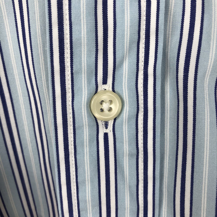 Ralph Lauren Classic Fit Multi Stripe Long Sleeve Button Down Striped Shirt Men's M cotton Blue type light blue Vintage Second Hand