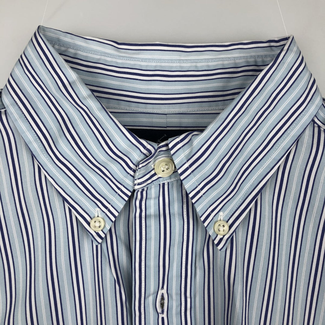 Ralph Lauren Classic Fit Multi Stripe Long Sleeve Button Down Striped Shirt Men's M cotton Blue type light blue Vintage Second Hand