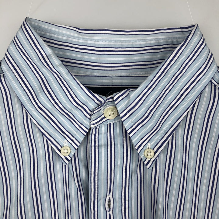 Ralph Lauren Classic Fit Multi Stripe Long Sleeve Button Down Striped Shirt Men's M cotton Blue type light blue Vintage Second Hand