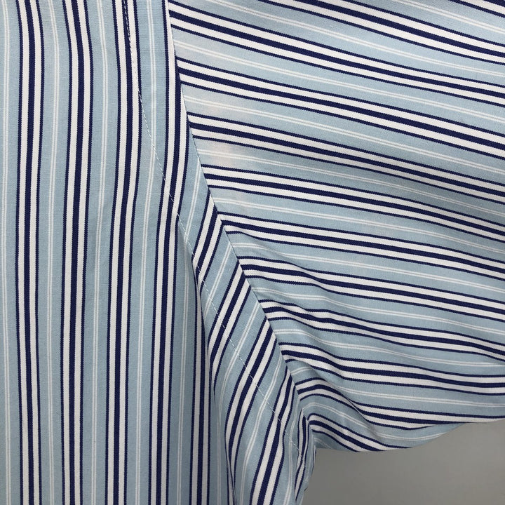 Ralph Lauren Classic Fit Multi Stripe Long Sleeve Button Down Striped Shirt Men's M cotton Blue type light blue Vintage Second Hand