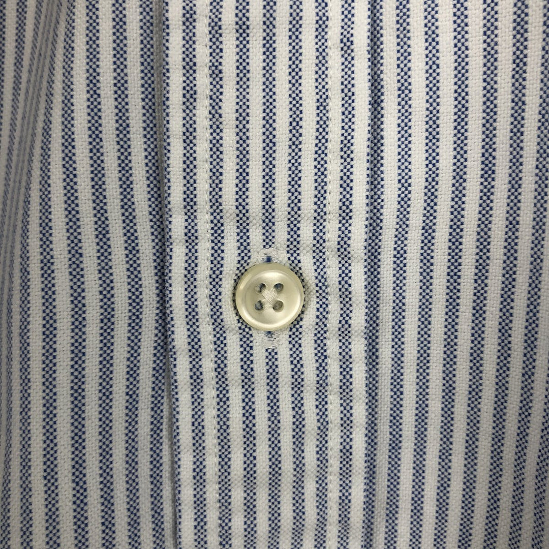 Ralph Lauren POLO by Ralph Lauren Slim Fit Long Sleeve Button-Down Striped Shirt, Men's Size XXL (approx.) cotton blue type Vintage Second Hand