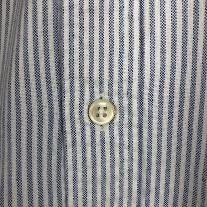 Ralph Lauren POLO by Ralph Lauren Slim Fit Long Sleeve Button-Down Striped Shirt, Men's Size XXL (approx.) cotton blue type Vintage Second Hand