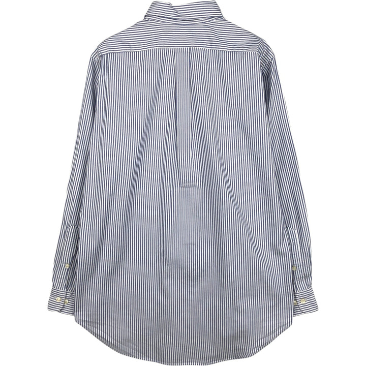 Ralph Lauren Classic Fit Long Sleeve Button-Down Striped Shirt, Men's Size M cotton blue type Vintage Second Hand