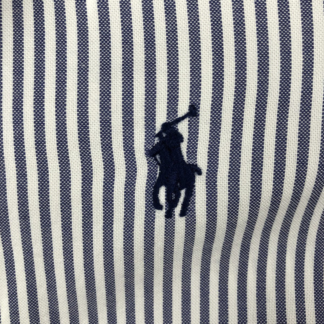 Ralph Lauren Classic Fit Long Sleeve Button-Down Striped Shirt, Men's Size M cotton blue type Vintage Second Hand