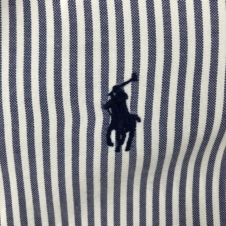 Ralph Lauren Classic Fit Long Sleeve Button-Down Striped Shirt, Men's Size M cotton blue type Vintage Second Hand