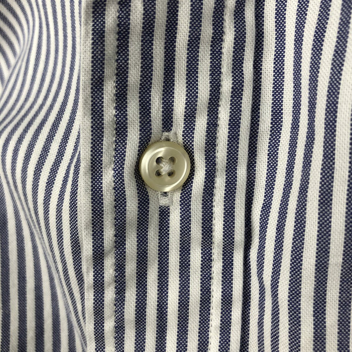 Ralph Lauren Classic Fit Long Sleeve Button-Down Striped Shirt, Men's Size M cotton blue type Vintage Second Hand