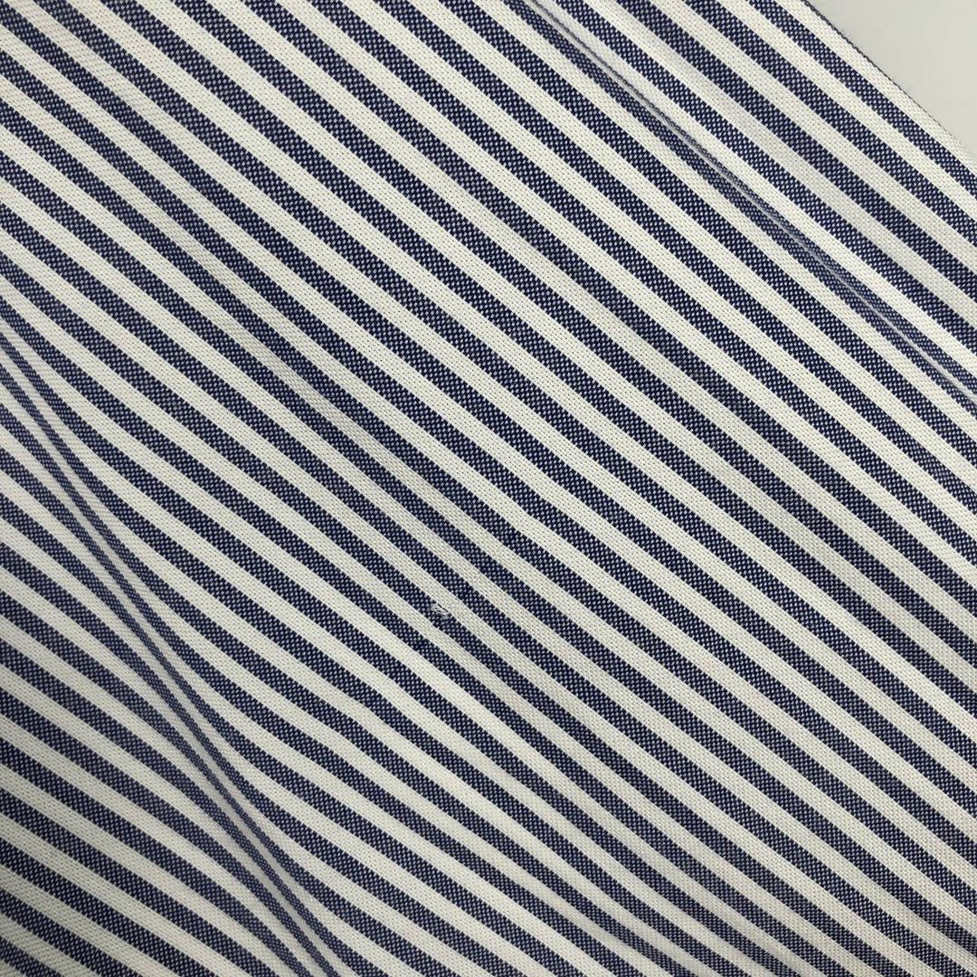 Ralph Lauren Classic Fit Long Sleeve Button-Down Striped Shirt, Men's Size M cotton blue type Vintage Second Hand